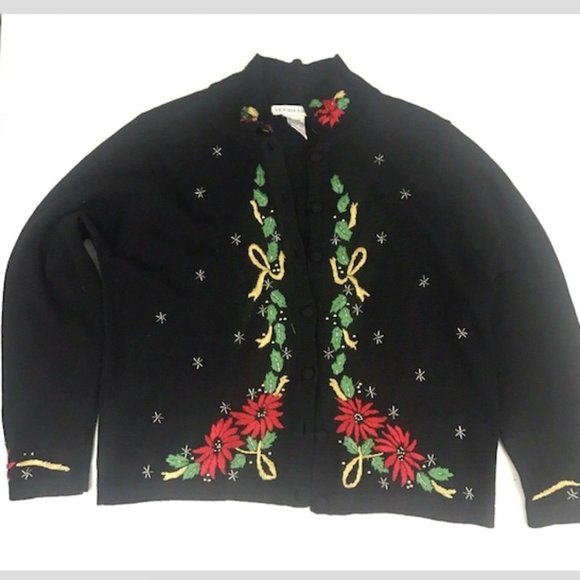 Victoria Jones Christmas Sweater Caridgan - Picture 1 of 8